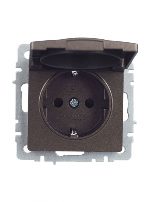 Розетка BRITE РСбш10-3-44-БрТБ 16А IP44 с заземл. защ. шторки с крышкой бронза IEK BR-R16-16-44-K45 BR-R16-16-44-K45