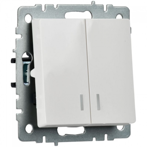 Выключатель 2-кл. СП BRITE ВС10-2-1-БрБ 10А с инд. бел. IEK BR-V20-1-10-K01 BR-V20-1-10-K01