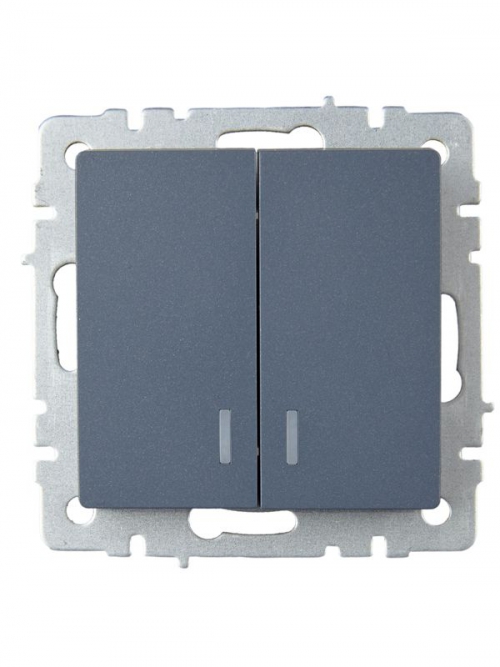 Выключатель 2-кл. СП BRITE ВС10-2-1-БрМ 10А с инд. маренго IEK BR-V20-1-10-K35 BR-V20-1-10-K35