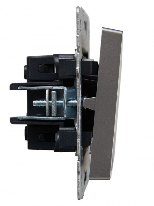 Выключатель 2-кл. СП BRITE ВС10-2-1-БрС 10А с инд. сталь IEK BR-V20-1-10-K46 BR-V20-1-10-K46