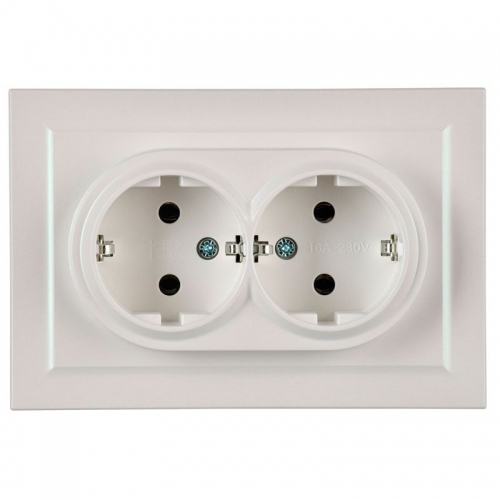 Розетка 2-м СП BRITE РС12-3-БрЖ 16А в сборе с заземл. без защ. шторок жемчуж. IEK BR-R21-16-K36-F BR-R21-16-K36-F