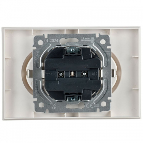 Розетка 2-м СП BRITE РС12-3-БрЖ 16А в сборе с заземл. без защ. шторок жемчуж. IEK BR-R21-16-K36-F BR-R21-16-K36-F