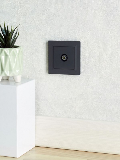 Розетка телевизионная оконечная TV СП Brite РТВ11-0-БрГ графит IEK BR-A10-O-K53 BR-A10-O-K53