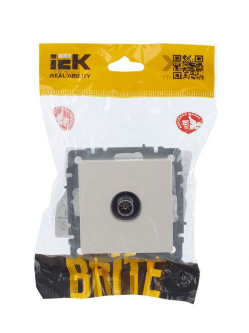 Розетка телевизионная оконечная TV СП Brite РТВ11-0-БрЖ жемчуж. IEK BR-A10-O-K36 BR-A10-O-K36