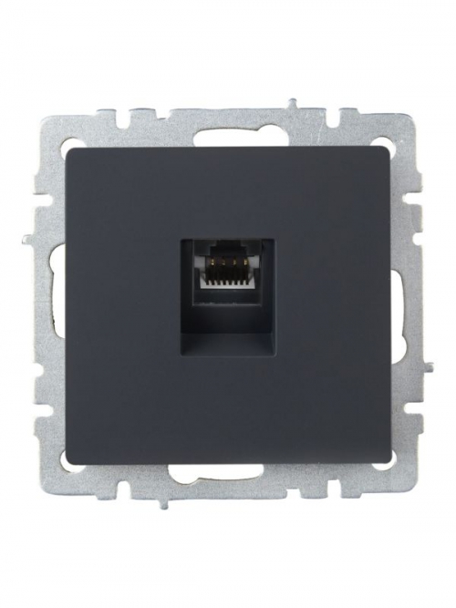 Розетка компьютерная СП RJ45 кат.5E BRITE РК10-БрГ графит IEK BR-K10-1-K53 BR-K10-1-K53