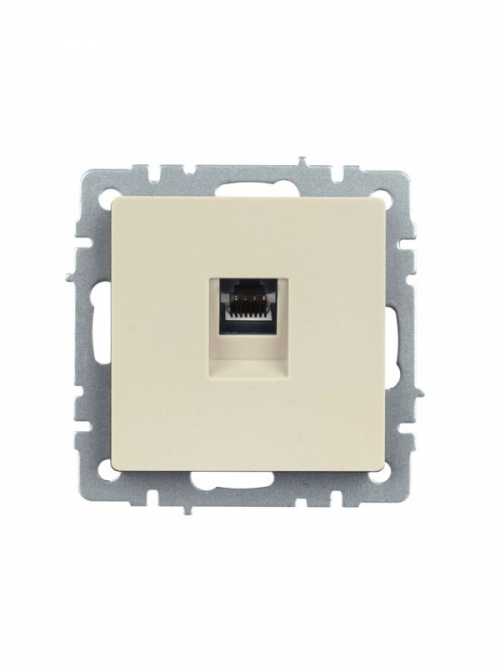 Розетка компьютерная СП RJ45 кат.5E BRITE РК10-БрКр беж. IEK BR-K10-1-K10 BR-K10-1-K10
