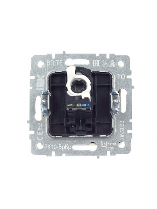 Розетка компьютерная СП RJ45 кат.5E BRITE РК10-БрКр беж. IEK BR-K10-1-K10 BR-K10-1-K10
