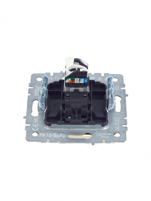 Розетка компьютерная СП RJ45 кат.5E BRITE РК10-БрКр беж. IEK BR-K10-1-K10 BR-K10-1-K10