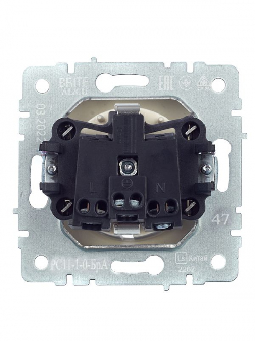 Розетка BRITE РС11-1-0-БрА 16А с заземл. без защ. шторки алюм. IEK BR-R11-16-K47 BR-R11-16-K47