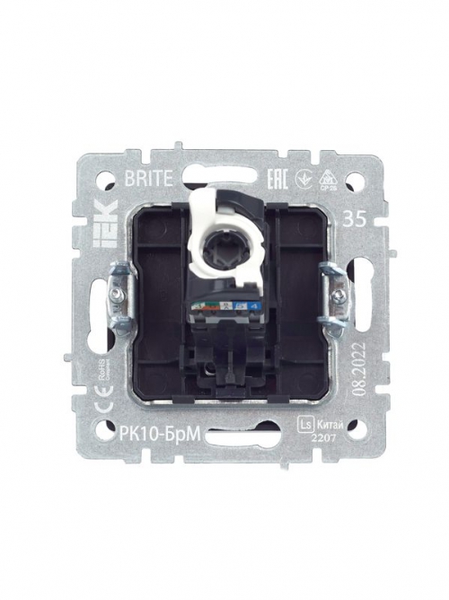 Розетка компьютерная СП RJ45 кат.5E BRITE РК10-БрМ маренго IEK BR-K10-1-K35 BR-K10-1-K35