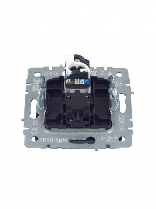 Розетка компьютерная СП RJ45 кат.5E BRITE РК10-БрМ маренго IEK BR-K10-1-K35 BR-K10-1-K35