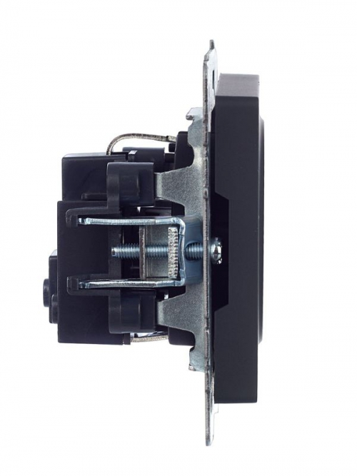 Розетка 1-м СП BRITE РС11-1-0-БрГ 16А с заземл. без защ. шторки графит IEK BR-R11-16-K53 BR-R11-16-K53