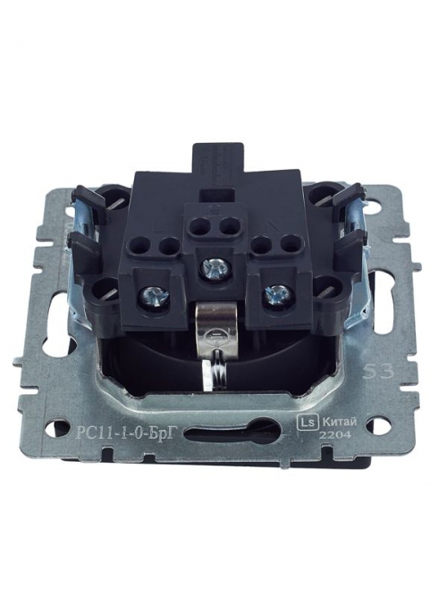 Розетка 1-м СП BRITE РС11-1-0-БрГ 16А с заземл. без защ. шторки графит IEK BR-R11-16-K53 BR-R11-16-K53