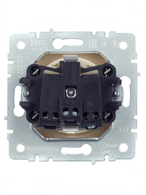 Розетка BRITE РС11-1-0-БрКр 16А с заземл. без защ. шторки беж. IEK BR-R11-16-K10 BR-R11-16-K10