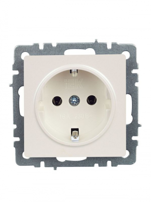 Розетка 1-м СП BRITE РС11-1-0-БрЖ 16А с заземл. без защ. шторки жемчуж. IEK BR-R11-16-K36 BR-R11-16-K36