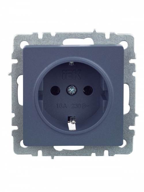 Розетка 1-м СП BRITE РС11-1-0-БрМ 16А с заземл. без защ. шторки маренго IEK BR-R11-16-K35 BR-R11-16-K35