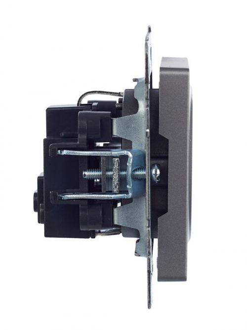 Розетка 1-м СП BRITE РС11-1-0-БрС 16А с заземл. без защ. шторки сталь IEK BR-R11-16-K46 BR-R11-16-K46