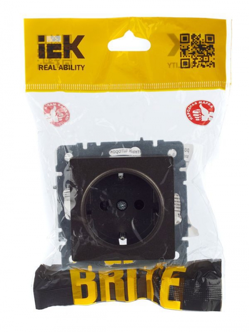 Розетка 1-м СП BRITE РС11-1-0-БрТБ 16А с заземл. без защ. шторки бронза IEK BR-R11-16-K45 BR-R11-16-K45
