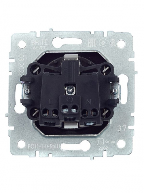 Розетка BRITE РС11-1-0-БрШ 16А с заземл. без защ. шторки шампань IEK BR-R11-16-K37 BR-R11-16-K37