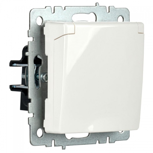 Розетка BRITE РСбш10-3-БрБ 16А IP20 с заземл. защ. шторки с крышкой бел. IEK BR-R16-16-K01 BR-R16-16-K01