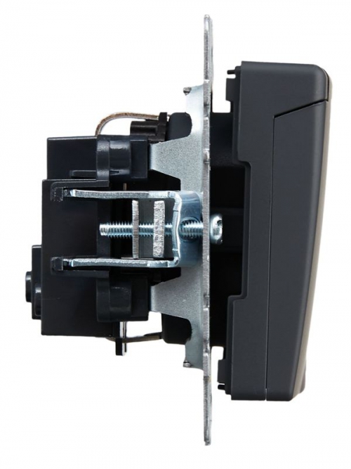 Розетка BRITE РСбш10-3-БрГ 16А IP20 с заземл. защ. шторки с крышкой графит IEK BR-R16-16-K53 BR-R16-16-K53