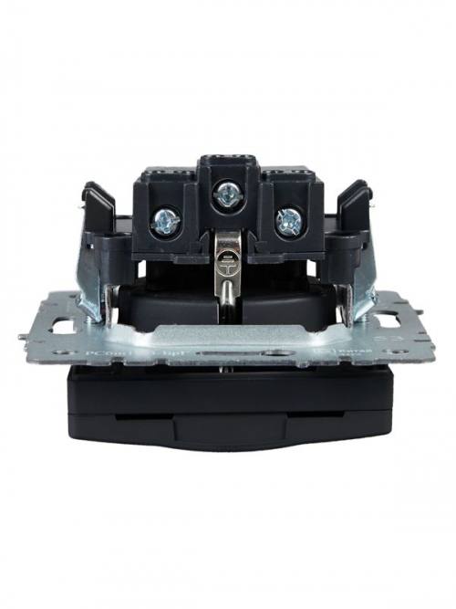 Розетка BRITE РСбш10-3-БрГ 16А IP20 с заземл. защ. шторки с крышкой графит IEK BR-R16-16-K53 BR-R16-16-K53