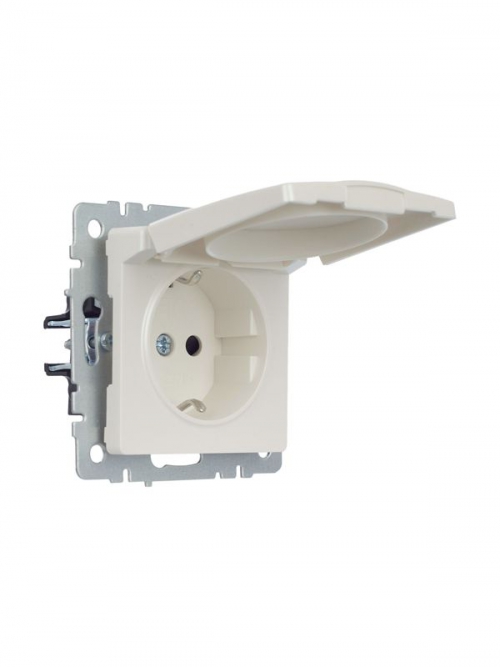 Розетка BRITE РСбш10-3-БрЖ 16А IP20 с заземл. защ. шторки с крышкой жемчуж. IEK BR-R16-16-K36 BR-R16-16-K36