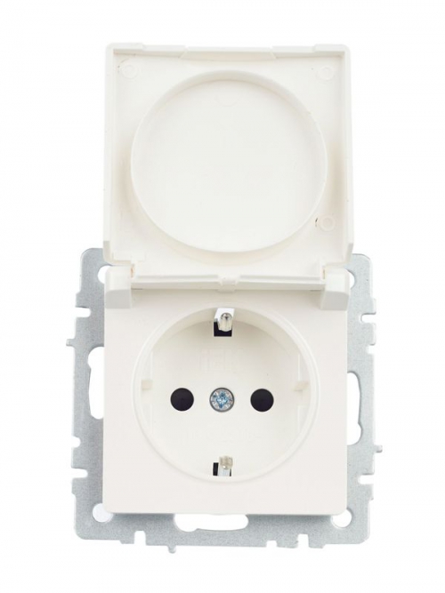 Розетка BRITE РСбш10-3-БрЖ 16А IP20 с заземл. защ. шторки с крышкой жемчуж. IEK BR-R16-16-K36 BR-R16-16-K36
