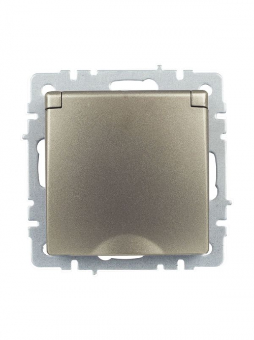 Розетка BRITE РСбш10-3-БрШ 16А IP20 с заземл. защ. шторки с крышкой шампань IEK BR-R16-16-K37 BR-R16-16-K37