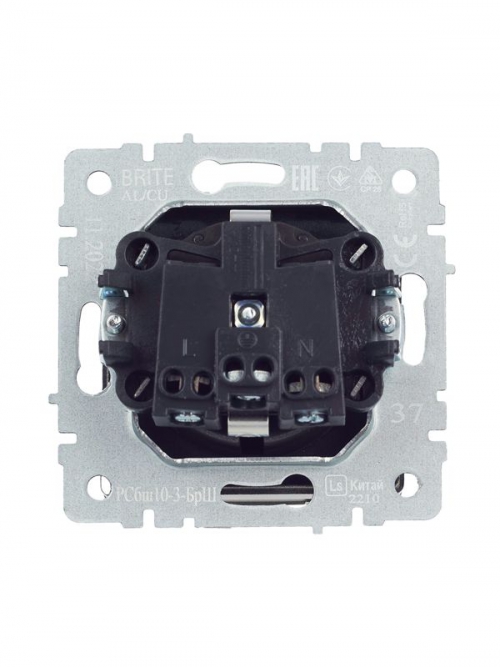 Розетка BRITE РСбш10-3-БрШ 16А IP20 с заземл. защ. шторки с крышкой шампань IEK BR-R16-16-K37 BR-R16-16-K37