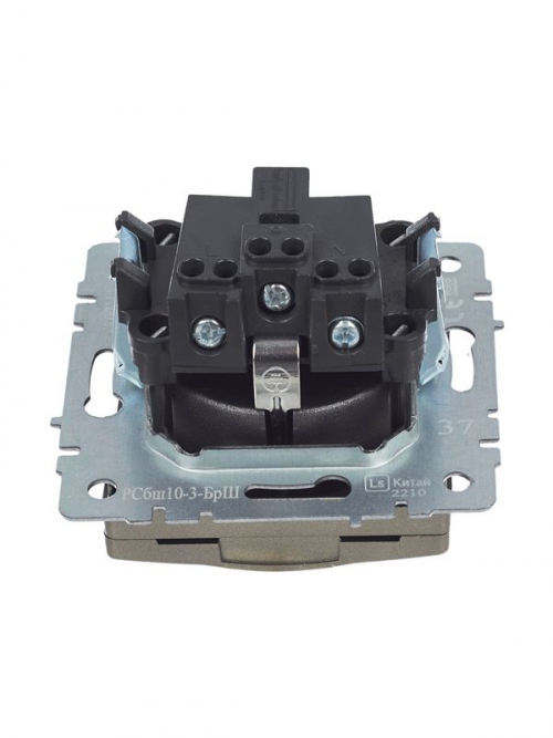 Розетка BRITE РСбш10-3-БрШ 16А IP20 с заземл. защ. шторки с крышкой шампань IEK BR-R16-16-K37 BR-R16-16-K37