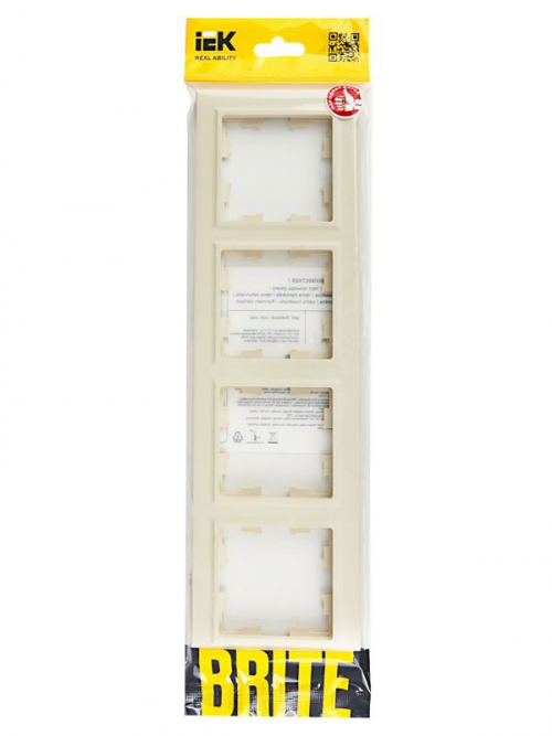 Рамка 4-м BRITE РУ-4-БрКр беж. IEK BR-M42-K10 BR-M42-K10