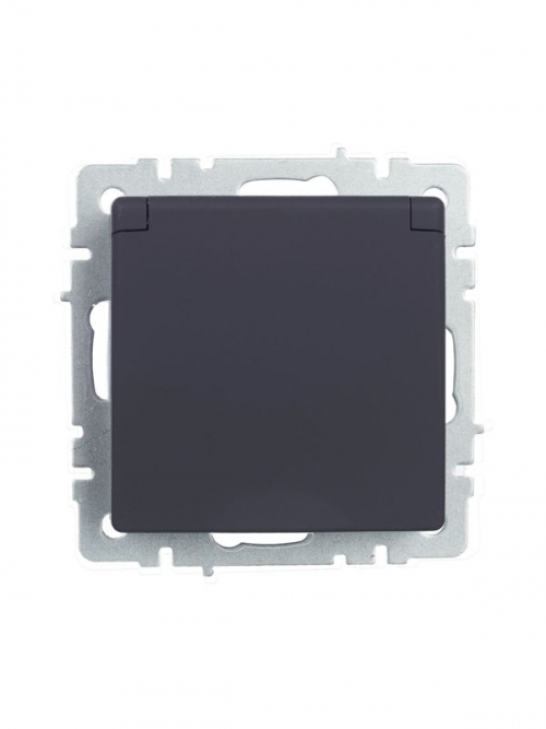 Розетка BRITE РСбш10-3-44-БрГ 16А IP44 с заземл. защ. шторки с крышкой графит IEK BR-R16-16-44-K53 BR-R16-16-44-K53