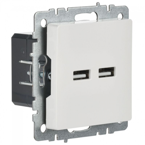 Розетка BRITE USB A+A 3.1А РЮ10-1-БрБ бел. IEK BR-U21-D31-K01 BR-U21-D31-K01