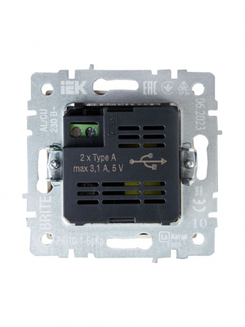 Розетка BRITE USB A+A 3.1А РЮ10-1-БрКр беж. IEK BR-U21-D31-K10 BR-U21-D31-K10