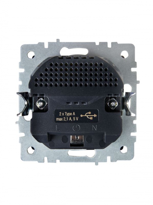 Розетка BRITE РЮш10-1-БрШ 16А с USB A+A 2.1А с заземл. защ. шторки шампань IEK BR-R14-16-U21-D21-K37 BR-R14-16-U21-D21-K37