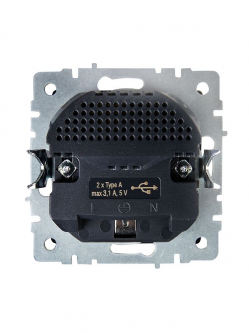 Розетка BRITE РЮш10-2-БрШ 16А с USB A+A 3.1А с заземл. защ. шторки шампань IEK BR-R14-16-U21-D31-K37 BR-R14-16-U21-D31-K37