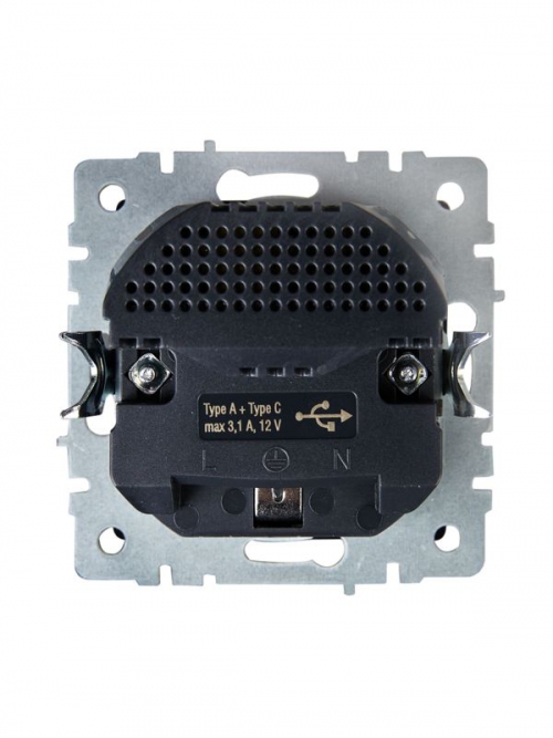 Розетка BRITE РЮш11-1-БрШ 16А с USB A+C 18Вт с заземл. защ. шторки шампань IEK BR-R14-16-U22-018-K37 BR-R14-16-U22-018-K37