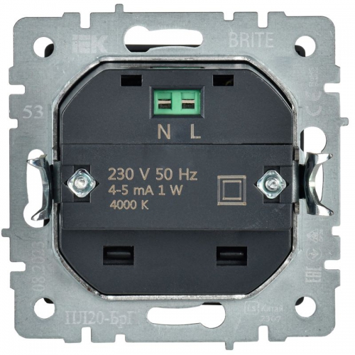 Подсветка светодиодная BRITE встраив. ПЛ20-БрГ графит IEK BR-FL20-K53 BR-FL20-K53