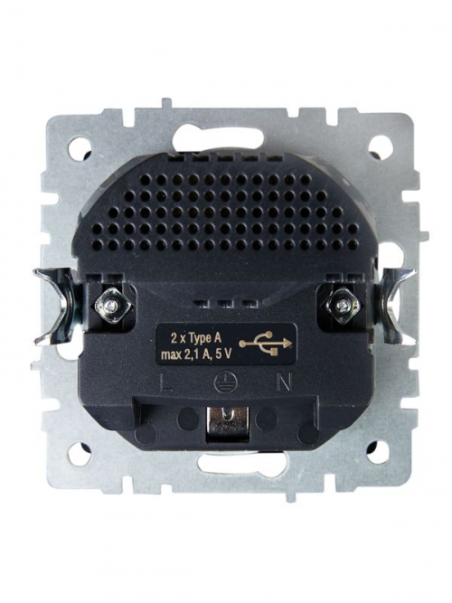 Розетка BRITE РЮш10-1-БрМ 16А с USB A+A 2.1А с заземл. защ. шторки маренго IEK BR-R14-16-U21-D21-K35 BR-R14-16-U21-D21-K35