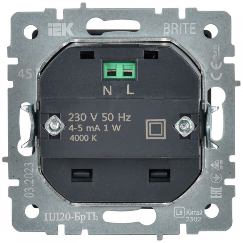 Подсветка светодиодная BRITE встраив. ПЛ20-БрТБ бр. IEK BR-FL20-K45 BR-FL20-K45