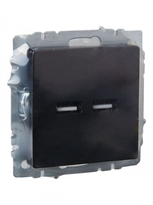 Розетка BRITE USB A+A 3.1А РЮ10-1-БрЧ черн. IEK BR-U21-D31-K02 BR-U21-D31-K02