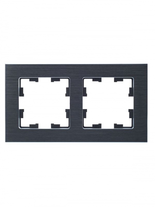 Рамка 2-м BRITE РУ-2-1-БрА металл алюм. IEK BR-M22-M-K47 BR-M22-M-K47