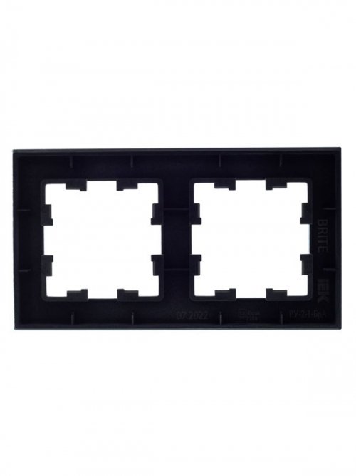Рамка 2-м BRITE РУ-2-1-БрА металл алюм. IEK BR-M22-M-K47 BR-M22-M-K47