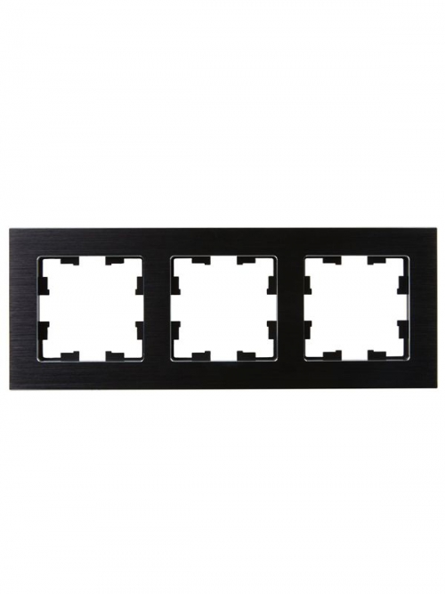 Рамка 3-м BRITE РУ-3-1-БрЧ металл черн. IEK BR-M32-M-K02 BR-M32-M-K02
