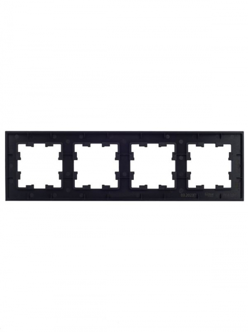Рамка 4-м BRITE РУ-4-1-БрЧ металл черн. IEK BR-M42-M-K02 BR-M42-M-K02