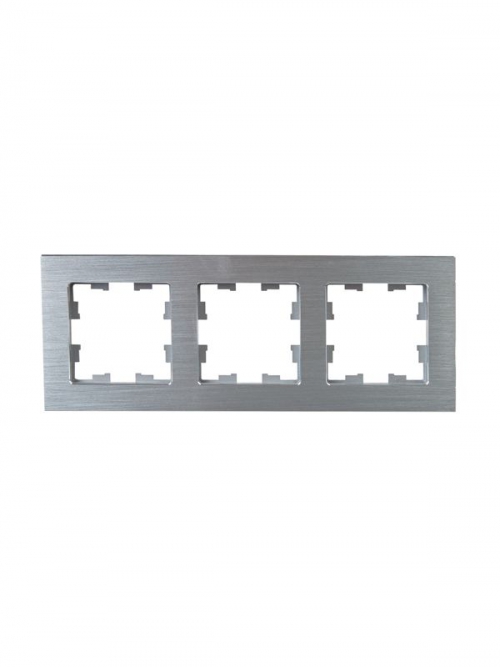 Рамка 3-м BRITE РУ-3-1-БрА металл алюм. IEK BR-M32-M-K47 BR-M32-M-K47