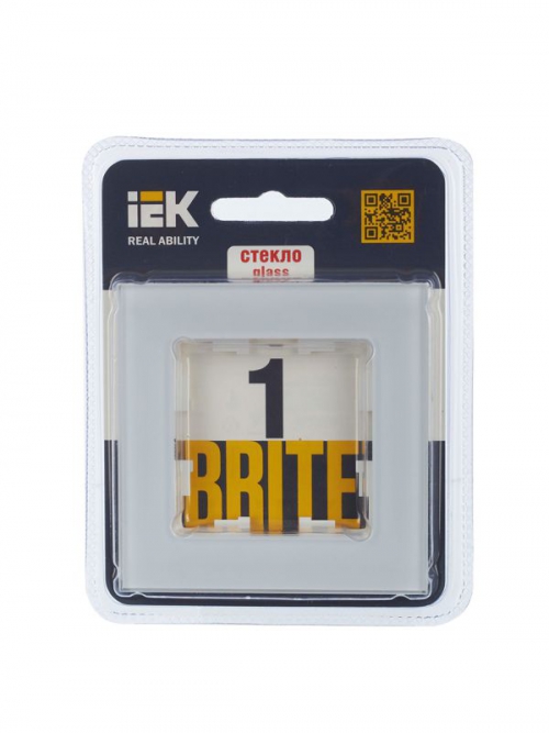 Рамка 1-м BRITE РУ-1-2-БрБ стекло бел. IEK BR-M12-G-K01 BR-M12-G-K01