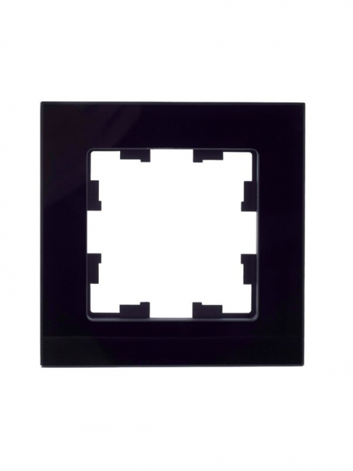 Рамка 1-м BRITE РУ-1-2-БрЧ стекло черн. IEK BR-M12-G-K02 BR-M12-G-K02