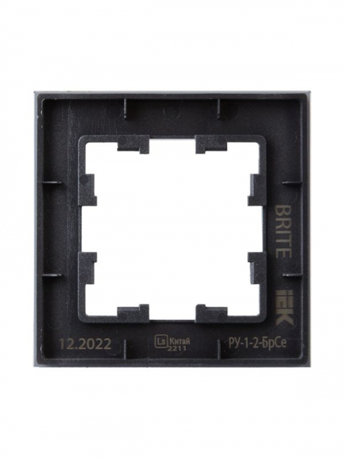 Рамка 1-м BRITE РУ-1-2-БрСе стекло сер. IEK BR-M12-G-K03 BR-M12-G-K03